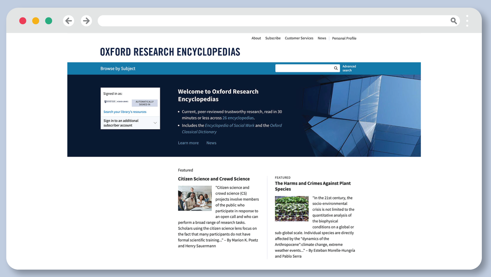 Members of the University of Notre Dame community now have expanded access to Oxford Research Encyclopedias (ORE). 